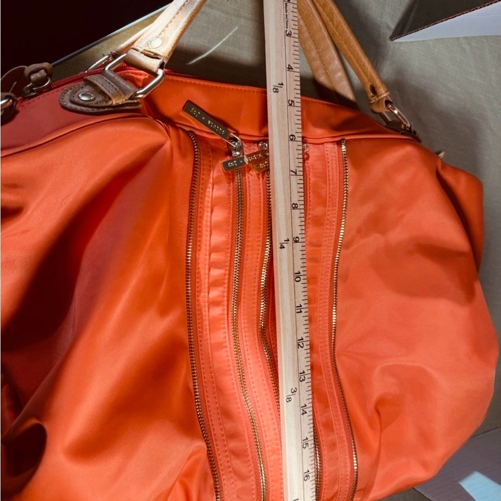 Olivia + Joy Chic Orange Shoulder Bag with Gold Accents - Picture 10 of 13